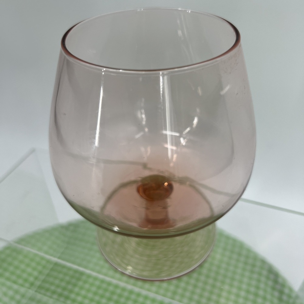 Vintage Pink Depression Glass Brandy Snifter Pedestal Vase 6.5" - Picture 5 of 8